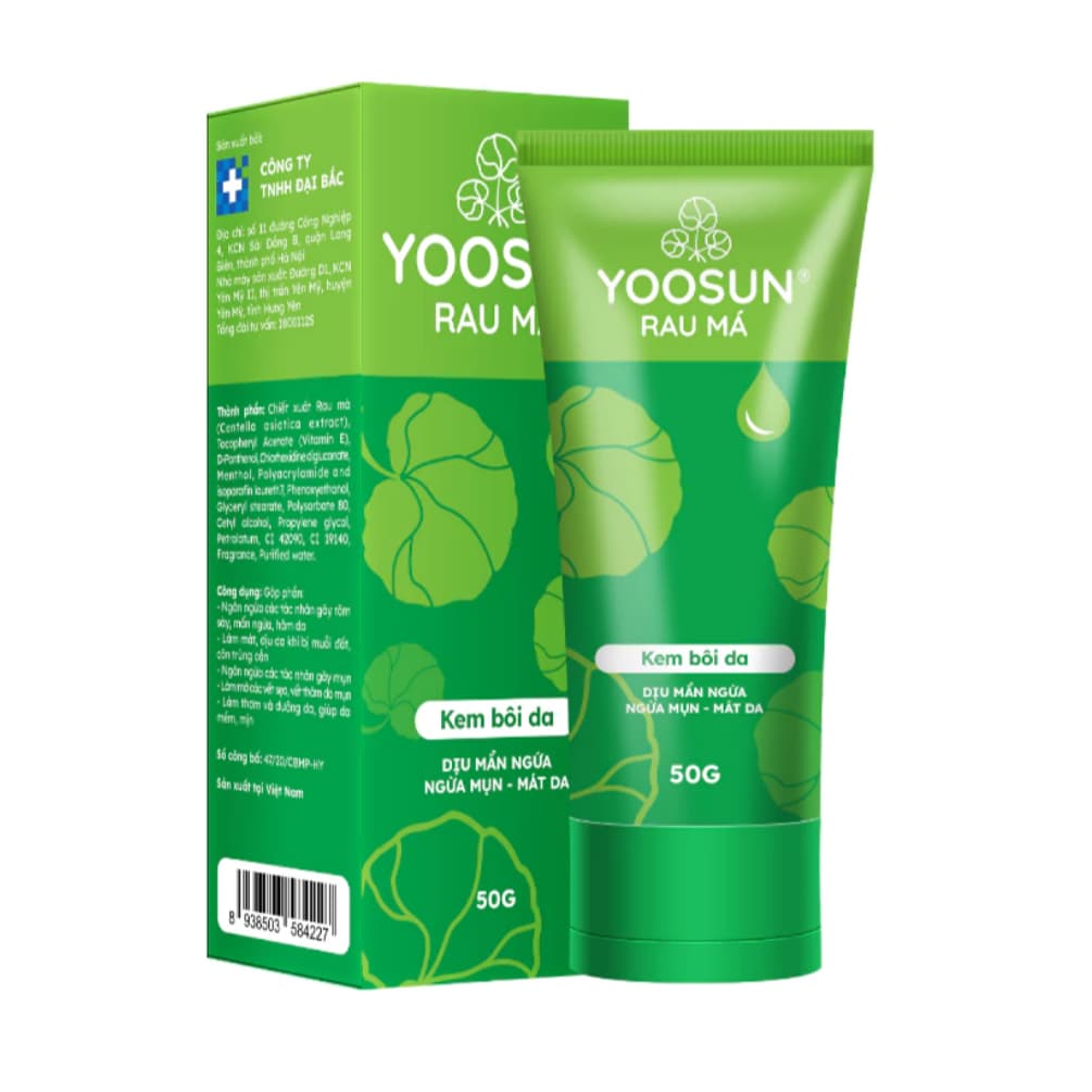 Kem bôi da Yoosun Rau Má (Hộp / Tuýp 50g ) chăm sóc làm mát dịu da,Sử dụng trường hợp bé bị rôm sảy,< BUNBUN SHOP