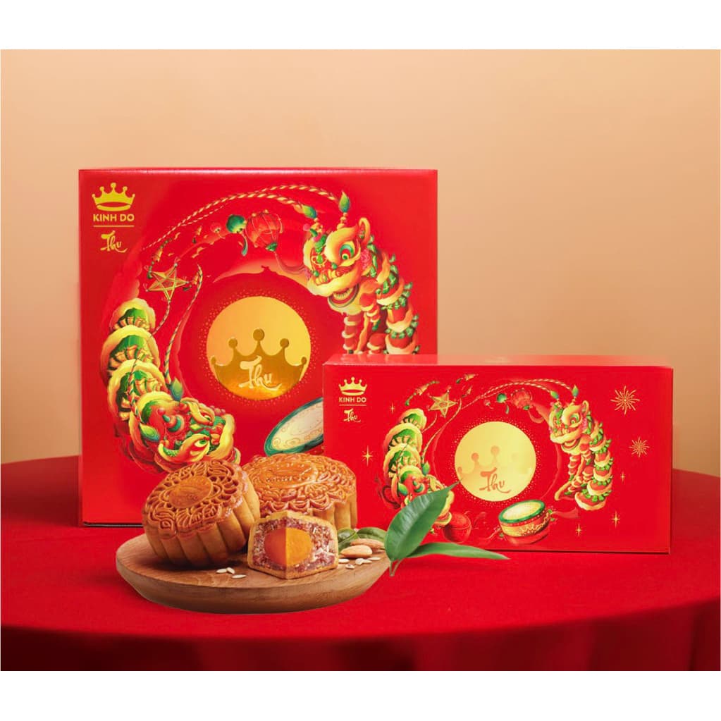Bánh trung thu Kinh Đô dòng sản phẩm nướng truyền thống 2 trứng đặc biệt 210g