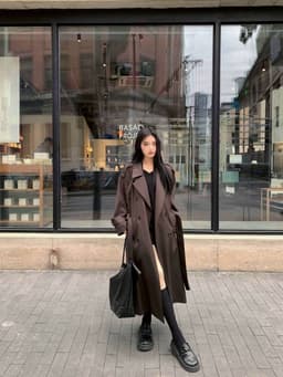 Áo Khoác Nữ Dáng Dài Form Rộng Cổ Vest 2 Hàng Nút Hàn Quốc Thanh Lịch Che Khuyết Điểm Đi Làm Đi Chơi AZ809 3