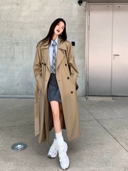 Áo Khoác Nữ Dáng Dài Form Rộng Cổ Vest 2 Hàng Nút Hàn Quốc Thanh Lịch Che Khuyết Điểm Đi Làm Đi Chơi AZ809 6
