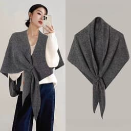 Khăn Choàng Len Nữ Dệt Kim Thoải Mái Phối Đồ 8