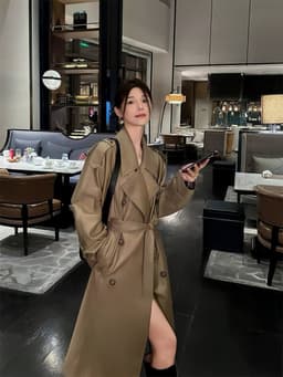 Áo Khoác Măng Tô Nữ Dáng Suông Nhẹ Phong Cách Công Sở Smart Casual Hàn Quốc Chali AZ628 9