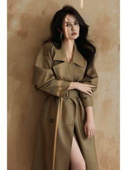 Áo Khoác Măng Tô Nữ Dáng Suông Nhẹ Phong Cách Công Sở Smart Casual Hàn Quốc Chali AZ628 8