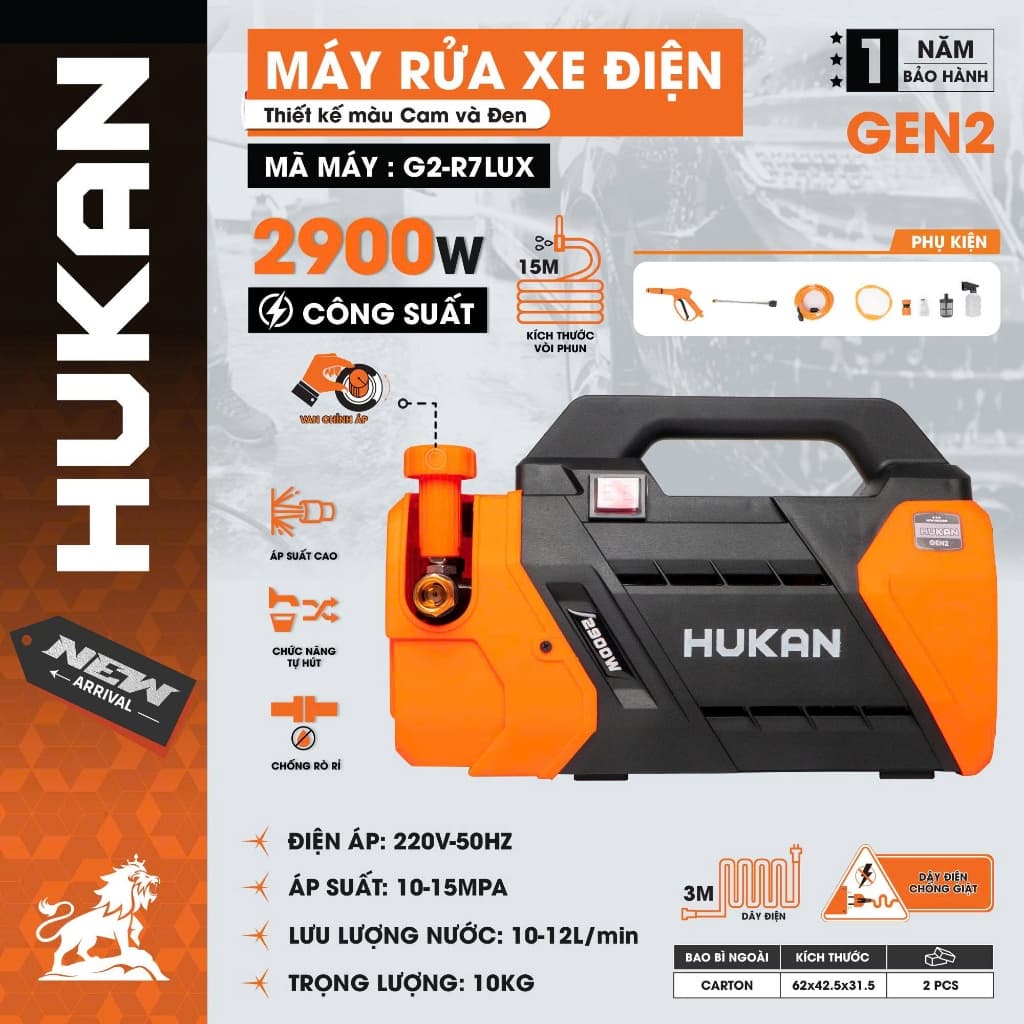 Máy Rửa Xe Cao Áp HUKAN G1-RX1801MN, G1-R4, G2-RX3000, G2-R6LUX, G2-R7LUX, G2-R8LUX, G2-R9LUX - Động Cơ Đồng