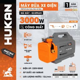 Máy Rửa Xe Cao Áp HUKAN G1-RX1801MN, G1-R4, G2-RX3000, G2-R6LUX, G2-R7LUX, G2-R8LUX, G2-R9LUX - Động Cơ Đồng 8