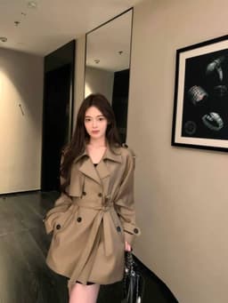 Áo Khoác Măng Tô Nữ Dáng Ngắn Cổ Vest Thắt Eo Phong Cách Hàn Quốc Thanh Lịch Sang Trọng Chali AZ89 8