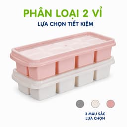 Vỉ Làm Đá Việt Nhật 6932 Có Nắp Đậy Bền Đẹp GD90 -  Khay Đựng Đá 8 Viên Chất Liệu PP Dễ Sử Dụng 7