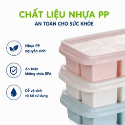 Vỉ Làm Đá Việt Nhật 6932 Có Nắp Đậy Bền Đẹp GD90 -  Khay Đựng Đá 8 Viên Chất Liệu PP Dễ Sử Dụng 5