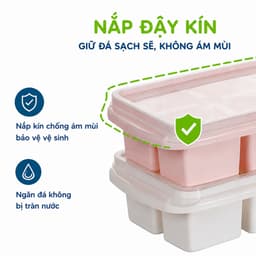 Vỉ Làm Đá Việt Nhật 6932 Có Nắp Đậy Bền Đẹp GD90 -  Khay Đựng Đá 8 Viên Chất Liệu PP Dễ Sử Dụng 4