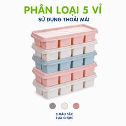 Vỉ Làm Đá Việt Nhật 6932 Có Nắp Đậy Bền Đẹp GD90 -  Khay Đựng Đá 8 Viên Chất Liệu PP Dễ Sử Dụng 8