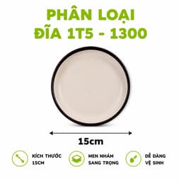 Bộ Đĩa Gốm Sứ 2 Màu Men Nhám Sang Trọng Dùng Được Lò Vi Sóng Viền Nâu Nổi Bật An Toàn GD93 5