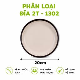Bộ Đĩa Gốm Sứ 2 Màu Men Nhám Sang Trọng Dùng Được Lò Vi Sóng Viền Nâu Nổi Bật An Toàn GD93 7