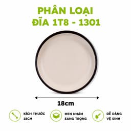 Bộ Đĩa Gốm Sứ 2 Màu Men Nhám Sang Trọng Dùng Được Lò Vi Sóng Viền Nâu Nổi Bật An Toàn GD93 6