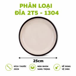 Bộ Đĩa Gốm Sứ 2 Màu Men Nhám Sang Trọng Dùng Được Lò Vi Sóng Viền Nâu Nổi Bật An Toàn GD93 9