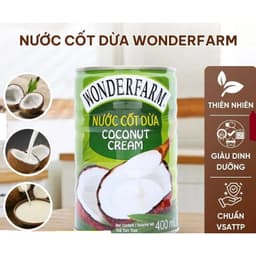 1 Thùng 24 lon Nước Cốt Dừa Wonderfarm 400ml - nguyên liệu làm bánh,nấu chè dacsanvietgiasi 3