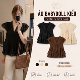 Áo Babydoll Kiểu Nữ Phối Ren Xếp Ly Bèo Tầng Phong Cách Hàn Quốc Mùa Hè Kimee - KA893 1