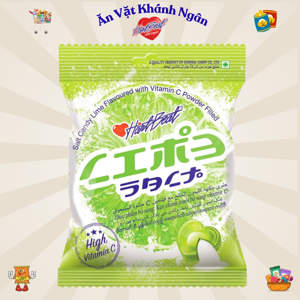 Kẹo Chanh Muối HartBeat Thái Lan Gói 120g Bổ Sung Vitamin C - HÀNG CHÍNH HÃNG