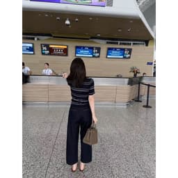 [SALE] 𝑻𝒉𝒆𝑴𝒂𝒚 x 𝐖𝐆𝐖𝐄/ Quần Jean Suông Nấm 92cm WG.WE 9930, Quần Jean Nữ Ống Suông Mềm Lưng Cao Phối Chỉ Nổi 8