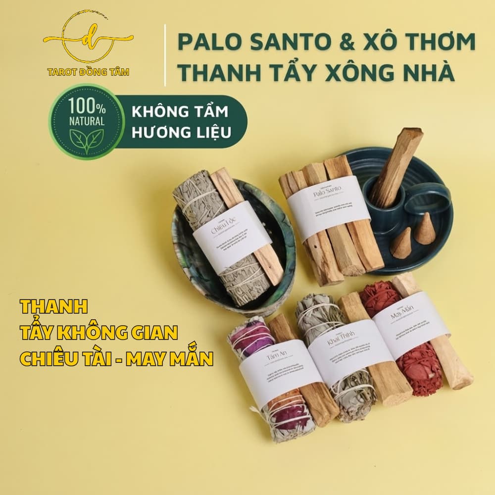 Xô Thơm Thanh Tẩy, Palo Santo Xông Nhà Tẩy Uế - Sage Thanh Tẩy - TAROT ĐỒNG TÂM