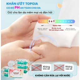 [TOP BÁN CHẠY] Khăn ướt cao cấp Topgia 80 tờ mềm mại, không cồn, không parabens dành cho mẹ và bé 5