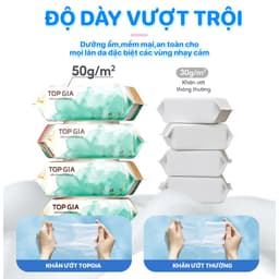 [TOP BÁN CHẠY] Khăn ướt cao cấp Topgia 80 tờ mềm mại, không cồn, không parabens dành cho mẹ và bé 7