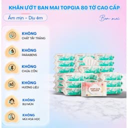 [TOP BÁN CHẠY] Khăn ướt cao cấp Topgia 80 tờ mềm mại, không cồn, không parabens dành cho mẹ và bé 6