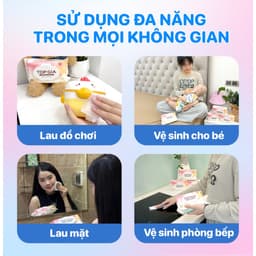 [TOP BÁN CHẠY] Khăn ướt cao cấp Topgia 80 tờ mềm mại, không cồn, không parabens dành cho mẹ và bé 8