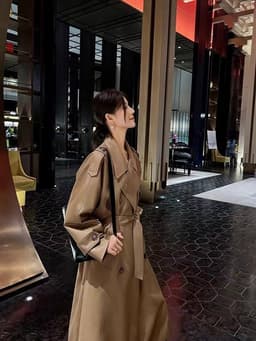 Áo Khoác Dài Nữ Trench Coat Basic Tối Giản Phong Cách Seoul Outfit Xuân Thu Chali AZ628 8