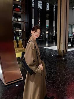 Áo Khoác Dài Nữ Trench Coat Basic Tối Giản Phong Cách Seoul Outfit Xuân Thu Chali AZ628 10