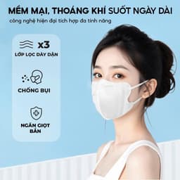 (QUÀ TẶNG) Khẩu trang 5D cải tiến TopGia túi 20 cái an toàn, 3 lớp vải không dệt cao cấp màu đen 2