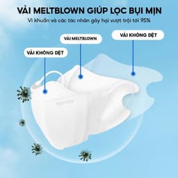 (QUÀ TẶNG) Khẩu trang 5D cải tiến TopGia túi 20 cái an toàn, 3 lớp vải không dệt cao cấp màu đen 5