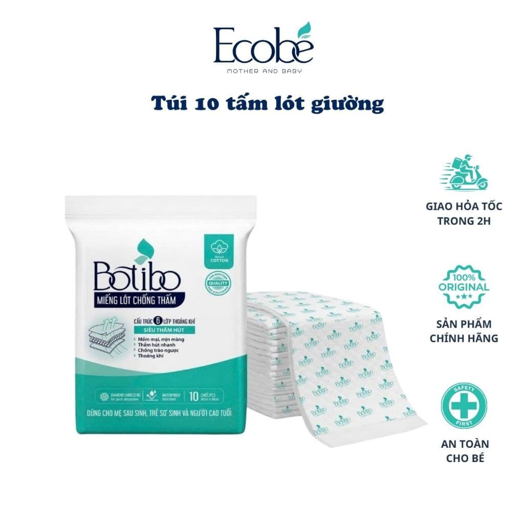 Tấm lót giường hậu sản cho mẹ sau sinh Wai tấm lót giường cho người già trẻ em thay tã chống thấm hút tốt Botibo kids
