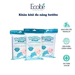 [COMBO 5 gói] Khăn vải khô đa năng cho bé Botibo Kids túi 250 tờ 300g mềm mịn dai thấm hút tốt 1