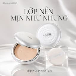 Phấn Phủ Kiềm Dầu GEO Trắng Sempre Happy & Please Pact 22g Hàn Quốc –Lớp Nền Siêu Mỏng Nhẹ, Lâu Trôi 9