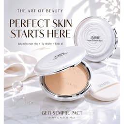 Phấn Phủ Kiềm Dầu GEO Trắng Sempre Happy & Please Pact 22g Hàn Quốc –Lớp Nền Siêu Mỏng Nhẹ, Lâu Trôi 4
