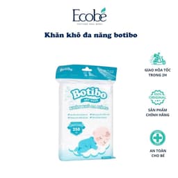 Khăn khô khăn giấy đa năng cho bé Botibo túi 250 tờ 300g mềm mịn dai thấm hút tốt 1