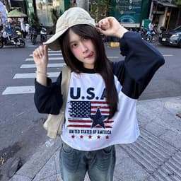 Áo Thun Tay Dài Form Boxy Phối Raglan Nam Nữ Unisex, Áo Phông Form Rộng BST Street Style Phong Cách Hàn Quốc Hot Trend 6