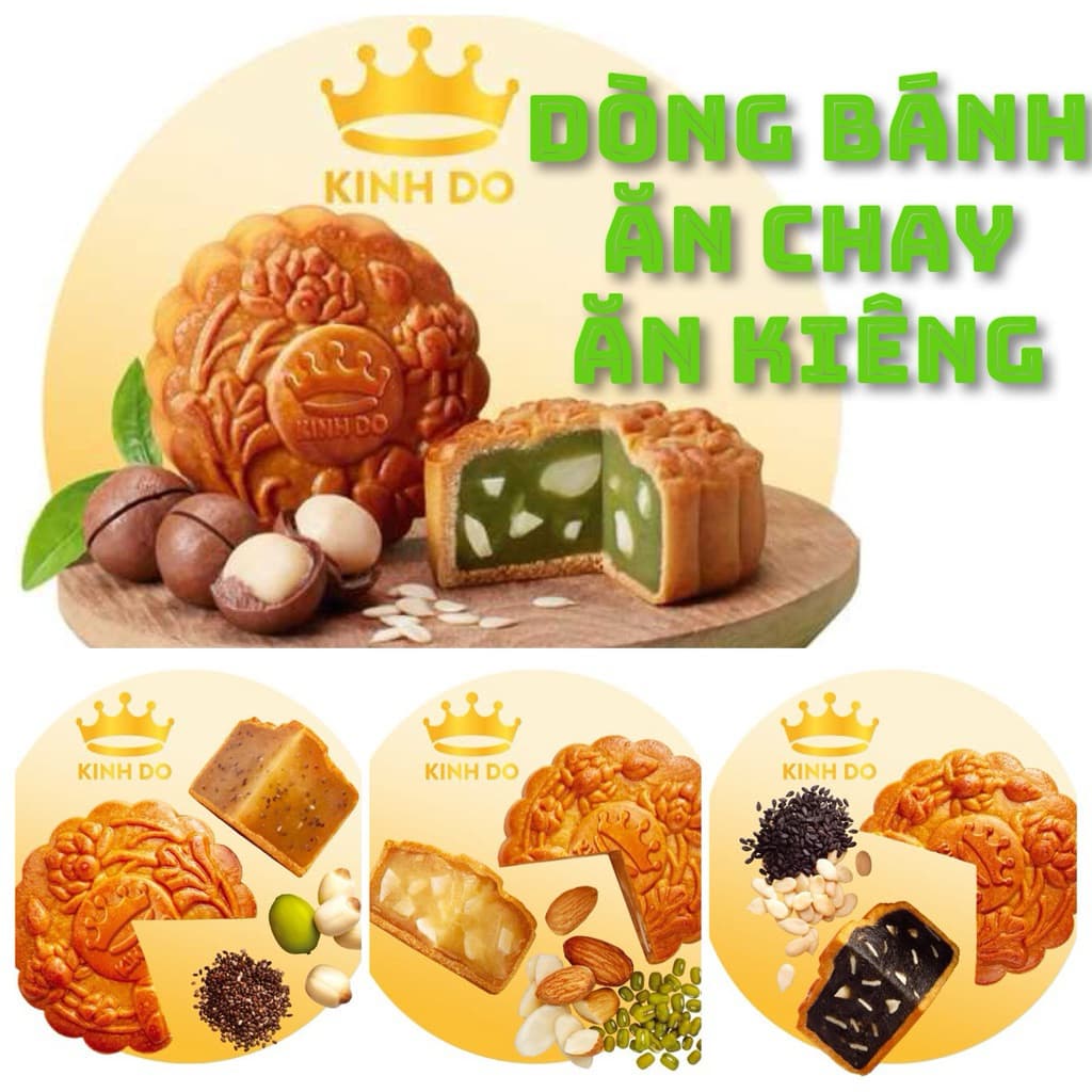 [Chính Hãng] Bánh Trung Thu Chay Kinh Đô Dòng Xanh - Ăn Kiêng, Tiểu Đường, Ít Ngọt, Tốt Cho Sức Khỏe (Hộp 150g)