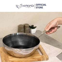 Chảo inox sâu lòng chống dính hoa văn nổi Tri-Ply Kaiyo, size 20cm [mã KNW-3598] 5
