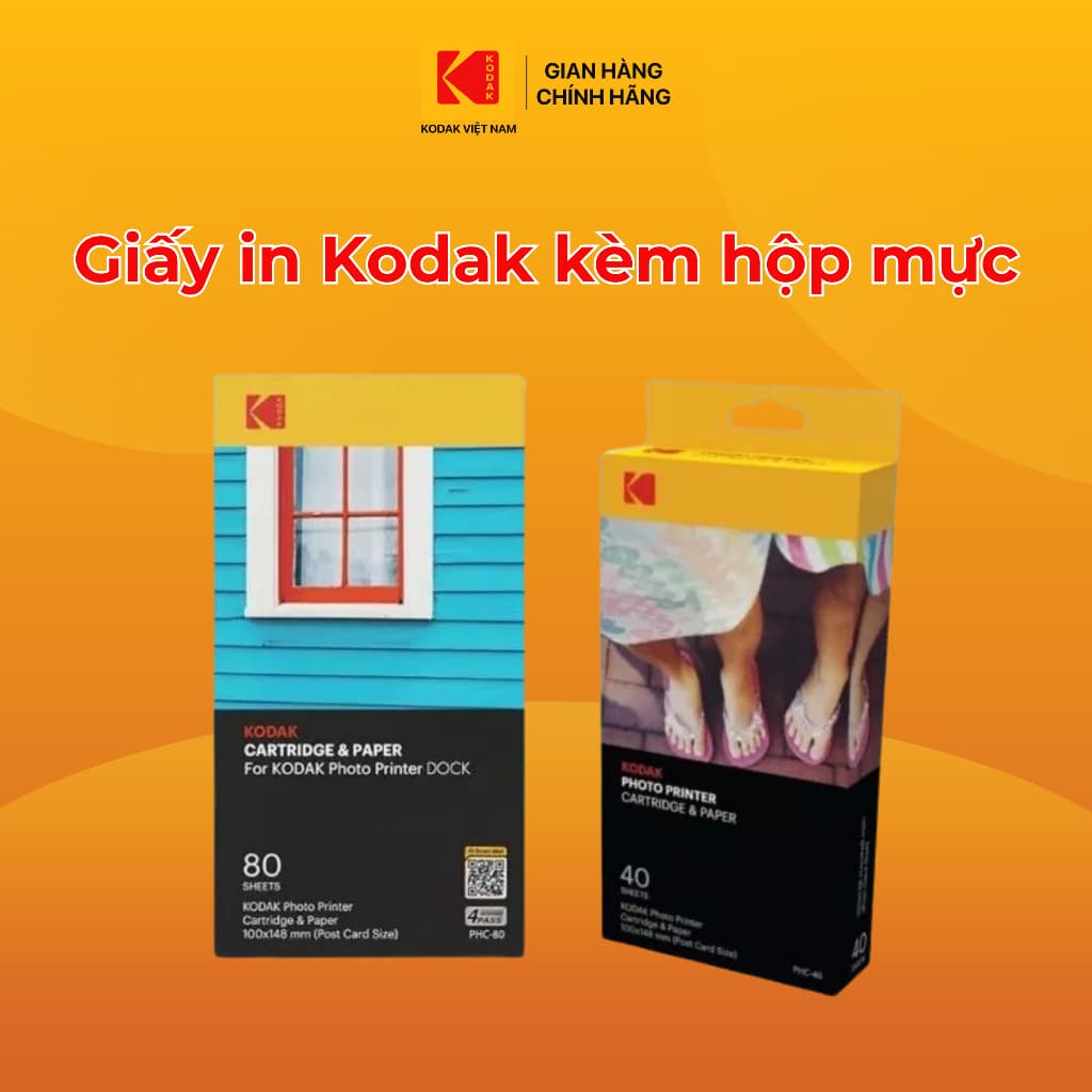 Bộ Hộp Mực Và Giấy In Ảnh Kodak Chính Hãng PHC Kích Thước 10x15cm