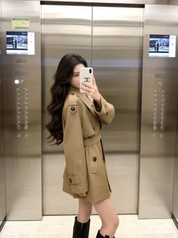 Áo Khoác Măng Tô Dáng Ngắn Màu Kaki Dáng Blazer Có Đai Thắt Eo Tôn Dáng Sang Chảnh Phong Cách Hàn Quốc Chali AZ900 9