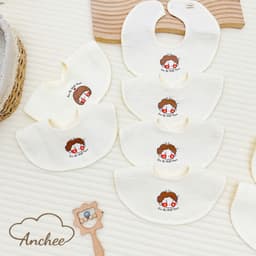Set 2 yếm tròn em bé Việt Nam anchee, chất đũi gân dày dặn cho bé 8