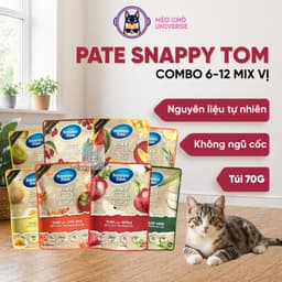 COMBO TIẾT KIỆM 12 GÓI Pate Snappy Tom 70g MIX VỊ giúp mèo phát triển toàn diện-Méo chò Uni 1