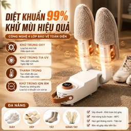 Máy Sấy Giày Gập Gọn Thông Minh, Sấy Nhanh Ổn Định Nhiệt, Khử Mùi Diệt Khuẩn UV 6