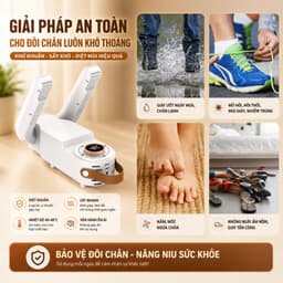 Máy Sấy Giày Gập Gọn Thông Minh, Sấy Nhanh Ổn Định Nhiệt, Khử Mùi Diệt Khuẩn UV 9