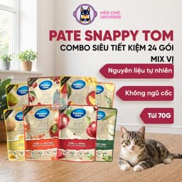 COMBO TIẾT KIỆM 24 GÓI Pate Snappy Tom 70g MIX VỊ cho mèo phát triển toàn diện - Méo chò Uni 1