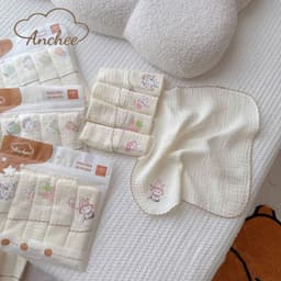 Set 5 Khăn sữa Muslin in hình ngộ nghĩnh Anchee cho bé mềm mại, xinh xắn 7
