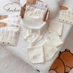 Set 5 Khăn sữa Muslin in hình ngộ nghĩnh Anchee cho bé mềm mại, xinh xắn 3