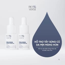 Tinh chất Bioverse PEELCID16 Radiance Home Peel hỗ trợ làm sạch sừng cũ, đều màu da 10ml 2