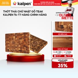 Thớt thái chữ nhật gỗ Teak KALPEN T6-T7 hàng chính hãng 1